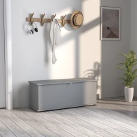 HOMCOM Baú de Arrumação Banco de Arrumação com Tampa Articulada e Dobradiças de Segurança 100x40x40 cm Cinza(m-6)
