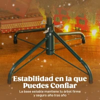 HOMCOM Árbol de Navidad Artificial 150 cm con 492 Ramas y Soporte Metálico Plegable Fácil Montaje para Salón Interior Verde(m-7)