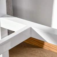 HOMCOM Table de bar table haute de cuisine mange-debout 120 x 40 x 100 cm châssis piètement acier, plateau aspect marbre blanc(m-8)