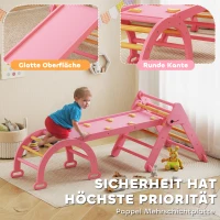 AIYAPLAY Klettergerüst Indoor, 7 in 1 klappbar Kletterdreieck mit Rutsche, Kletterbogen(m-5)