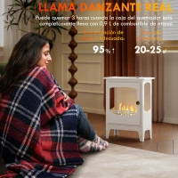 HOMCOM Chimenea de Bioetanol 7000BTU Chimenea de Bioetanol de Acero Tanque de 0,9 L Tiempo de Combustión 3H 39x26x54 cm Negro(m-4)