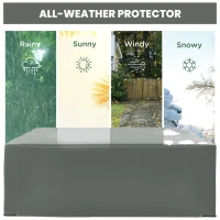 Outsunny 600D Oxford Outdoor Garden Furniture Sofa Set Cover, Waterproof Anti-UV Rattan Sun Lounger Protection Protector Cover, 275L x 205W x 90Hcm, Grey(m-4)