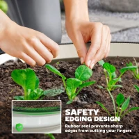 Outsunny Set of 2 Raised Garden Bed, Metal Planter Box with Safety Edging, Easy-to-assemble Stock Tank, Cream White(m-6)