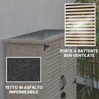 Outsunny Armadio da Esterno Portaoggetti a 2 Ripiani con Picchetti, in Legno di Abete, 75x50x111/118 cm(m-5)