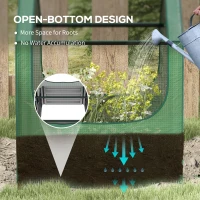 Outsunny 61 x 61cm Garden Planter Bed, with Cover - Green and Silver(m-6)