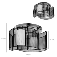 HOMCOM Modern Design Mini Style Flush Mount Ceiling Light Chandelier with Flush Metal Finish for Hallway, Dining Room, Living Room(m-3)