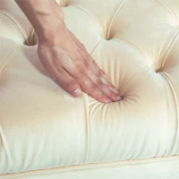 HOMCOM Banco Banqueta Capitonê Final de Cama Estilo Clássico Chique 118x45x42 cm Pés em Metal Dourado Veludo Bege(m-4)