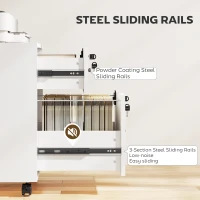 HOMCOM Rolling File Cabinet with 2 Drawers, Mobile Filing Cabinet with Hanging File Folder for Letter Sized Documents, White(m-8)