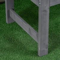 Outsunny Banco de jardín 2 plazas de madera, asiento resistente a la intemperie, mueble con respaldo, 240 kg de capacidad 140 x 50 x 85 cm, Gris(m-5)
