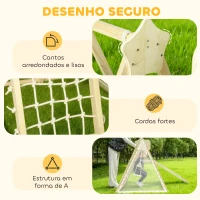 AIYAPLAY Escorrega Infantil 5 em 1 Estrutura de Escalada de Madeira com Escorrega Baloiço Cesto de Basquetebol 140x172,5x116,5 cm Madeira(m-6)