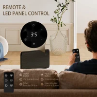 HOMCOM 1.2kW Freestand/On-Wall Electric Convector Heater, with Adjustable Thermostat - Black(m-9)