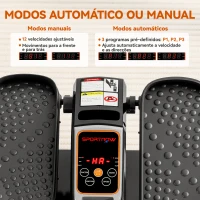 SPORTNOW Mini Elíptica Elétrica com 12 Velocidades Modo Manual e Automático Ecrã LED e Pedais Antiderrapantes 40,7x36x21,5 cm Preto(m-4)