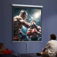 HOMCOM Écran de projection TV et Home Cinema de 85 Pouces vidéo projecteur 1:1 4K HD, 149L x 149H cm(m-10)