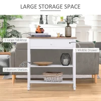 HOMCOM Console Table Hallway Side Desk 1 Drawer 2 Shelves Worktop Handle Retro Elegant Style Home Display Storage for Bedroom Livingroom(m-5)
