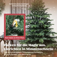HOMCOM Künstlicher Weihnachtsbaum mit realistischen Zweigen, Kunst-Tannenbaum mit faltbarem Ständer, flammenhemmend, Kunststoff, Metall, Grün(m-6)