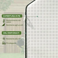 Outsunny Copertura Serra da Giardino in PE con Porta a Cerniera e Finestre, 140x73x190 cm, Bianco(m-4)