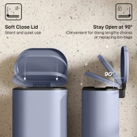 HOMCOM 30 L Modern Curved Kitchen Bin - Grey(m-5)