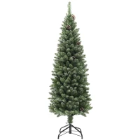 HOMCOM Árbol de Navidad Artificial 150 cm con 395 Ramas 30 Piñas y Soporte de Metal Árbol Navideño para Salón Interior Verde(m-10)