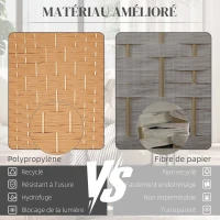 HOMCOM Paravent intérieur en bois 4 panneaux séparateur de pièce pliable pour salon chambre 180 x 180 cm brun clair(m-5)