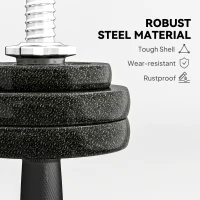 SPORTNOW 2-in-1 Adjustable Dumbbells Set, 30kg Weights Dumbbells Set with Non-Slip Grip for Strength Training, Weight Lifting, Bodybuilding, Home Gym Workout Equipment for Men & Women(m-6)