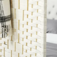 HOMCOM Biombo Interior em Madeira 3 Painéis Divisória de Ambiente Dobrável para Sala Quarto 135x180 cm Branco(m-4)