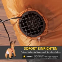 HOMCOM Aufblasbares Rentier, 1,8 m, LED-Lichter, Zubehör, automatisches Aufblasen, Gelb(m-6)