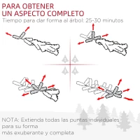 HOMCOM Árbol de Navidad Artificial Estrecho 210 cm con 510 Ramas, Base Plegable y Soporte Metálico Fácil Montaje Verde(m-5)