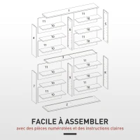 HOMCOM Arrumação para Cd e Dvd com 16 Compartimentos e 12 Prateleiras Reguláveis Capacidade Máx. 720 Cd/396 Dvd e Blu-Ray Preto(m-4)