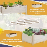 Outsunny Fioriera da Esterno a 8 Sezioni con Ripiano Laterale e Mensola in Legno di Abete, 123x54x87 cm, Legno(m-4)