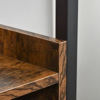 HOMCOM Estante de Vinho para 9 Garrafas com Suporte para Taças Integrado Metal Preto Acabamento Madeira Envelhecida com Veios(m-5)