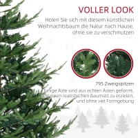 HOMCOM Künstlicher Weihnachtsbaum 180 cm Kieferbaum künstlich mit 795 Spitzen, klappbar Füße Stahlrahmen(m-5)