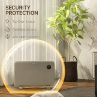 HOMCOM 1200W Electric Convector Heater, Freestanding or Wall Mounted, Space Heater with Adjustable Thermostat, Timer, Grey(m-7)