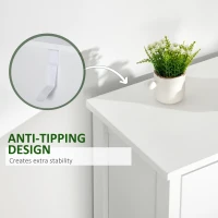 HOMCOM Slim Storage Cabinet Organiser, Chest of Drawers, 5-Drawer Dresser with Metal Handle for Living Room, Bedroom, Blue(m-6)