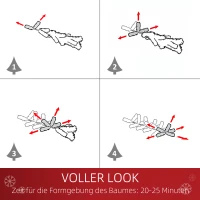 HOMCOM Künstlicher Weihnachtsbaum 180 cm Kieferbaum künstlich mit 59 Zapfen, Schnee, 1111 Spitzen für drinnen(m-5)