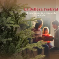 HOMCOM Árbol de Navidad Artificial 210 cm con 1123 Ramas y Soporte Metálico Plegable Fácil Montaje para Salón Interior Verde(m-4)