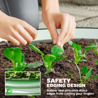 Outsunny Set of 2 Raised Garden Bed, Metal Planter Box with Safety Edging, Easy-to-assemble Stock Tank, Green(m-6)