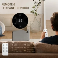 HOMCOM 1200W Electric Convector Heater, Freestanding or Wall Mounted, Space Heater with Adjustable Thermostat, Timer, Grey(m-9)