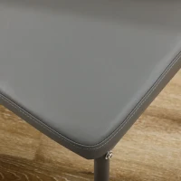 HOMCOM Conjunto de Mesa de Jantar com 4 Cadeiras Mesa de Cozinha com Cadeiras em Couro Sintético 120x70x75 cm Cinza(m-5)