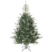 HOMCOM Árbol de Navidad Artificial 210 cm con 1123 Ramas y Soporte Metálico Plegable Fácil Montaje para Salón Interior Verde