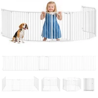 PawHut Recinto per Cani a 8 Pannelli Modulabili con Chiusura Automatica, in Acciaio e ABS, 61x3x75 cm, Bianco(m-11)