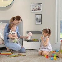 AIYAPLAY Coffre à jouets pour enfants 2 en 1 et banc avec dossier et accoudoirs - vérin pneumatique 68,5L x 34l x 58H cm(m-10)