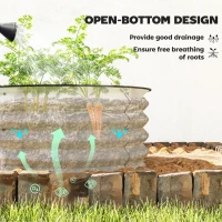 Outsunny Set of 2 Raised Garden Bed, Metal Planter Box with Safety Edging, Easy-to-assemble Stock Tank, Cream White(m-5)