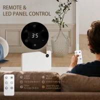 HOMCOM 1200W Electric Convector Heater, Freestanding or Wall Mounted, Space Heater with Adjustable Thermostat, Timer, White(m-9)