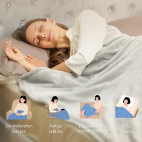 HOMCOM Heizdecke 180 x 130 cm Elektrische Wärmedecke mit 10 Heizstufen, 10 Stunden Timer Überhitzungsschutz LED Anzeige(m-7)