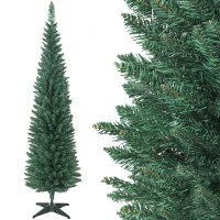 HOMCOM Sapin de Noël artificiel 180 cm, arbre de Noël slim, 321 pointes, facile à monter et ranger, pour maison bureau, vert(m-11)