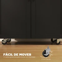 HOMCOM Dessert îlot de cuisine multi-rangements tiroirs placard 2 portes avec étagère réglable 105 x 36 x 85 cm noir(m-5)