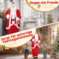 HOMCOM Weihnachtsmann 1,6 m stehende Weihnachtsmann mit Geschenk- und Weihnachtsglocken Soundfunktion(m-4)