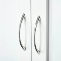 HOMCOM Carrinho de Cozinha Multi-Armazenamento 73x50x91 cm Puxadores em Metal Mdf Branco Tampo em Madeira de Bambu Envernizada(m-4)