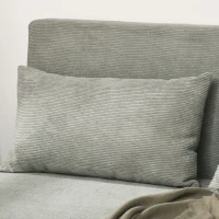 HOMCOM Divano Letto Matrimoniale con Schienale Regolabile e 2 Cuscini, in Tessuto Effetto Lino Grigio(m-8)