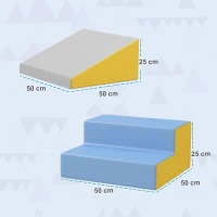 HOMCOM Conjunto de 2 Blocos de Espuma para Crianças 2 Blocos Gigantes de Espuma 50x50x25 cm Multicolorido(m-3)